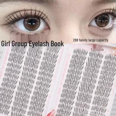 Fuli Lin Koreanische Girlgroup Selbstklebende Natürliche Falsche Wimpern - Einzelnes Büschel Idol Stil.