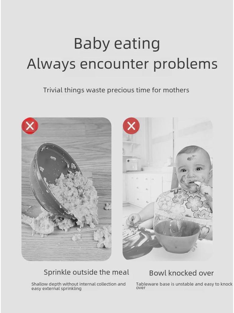 Silikon Saugbecher Baby Fütterset: Schneckenschale, Löffel & Gabel mit Holzgriffen, Leicht zu reinigen.