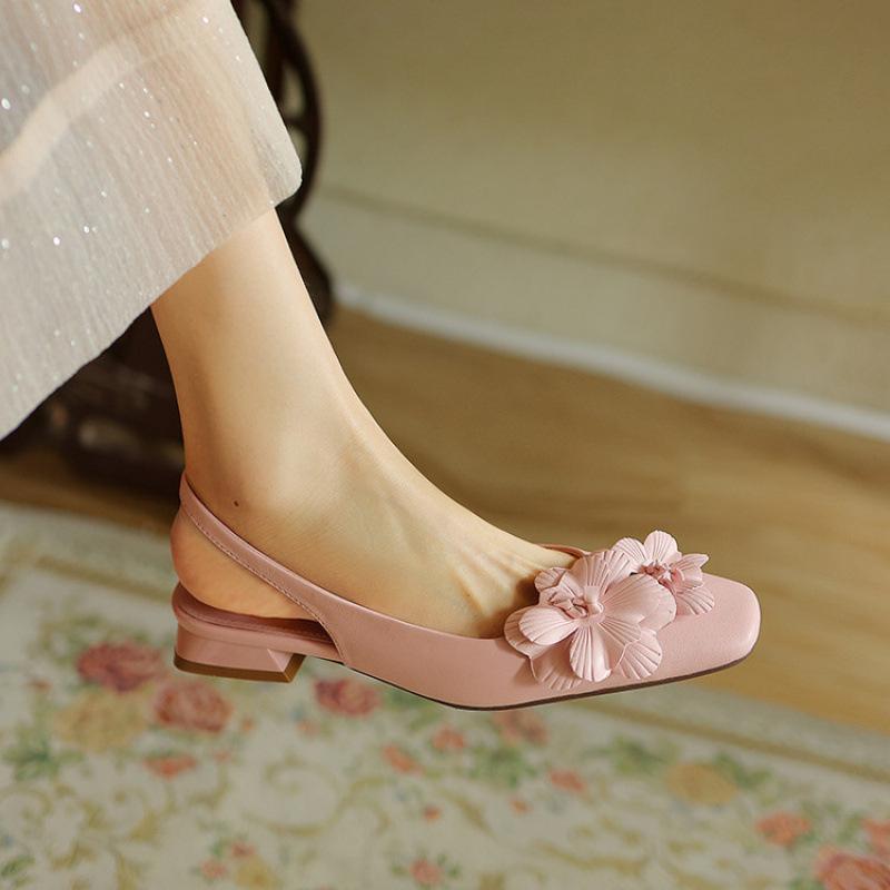 New summer women's flat-soled sandals Korean version comfortable soft-soled beef tendon soft-soled women's sandals one-pedal leather pointed