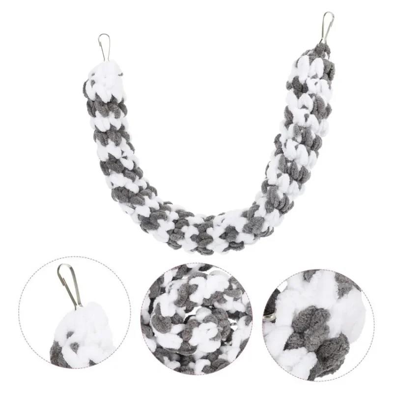 Practical Hamster Climbing Rope Thick Soft Swing Braided with Hanging Lock Buckle Rat Toy Guinea Parrot