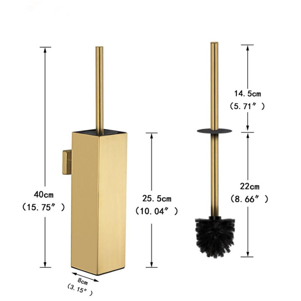 Black Toilet Brush Holder with Brush SUS304 Chrome Bathroom Toilet Scrub Cleaning Brush Holder Set