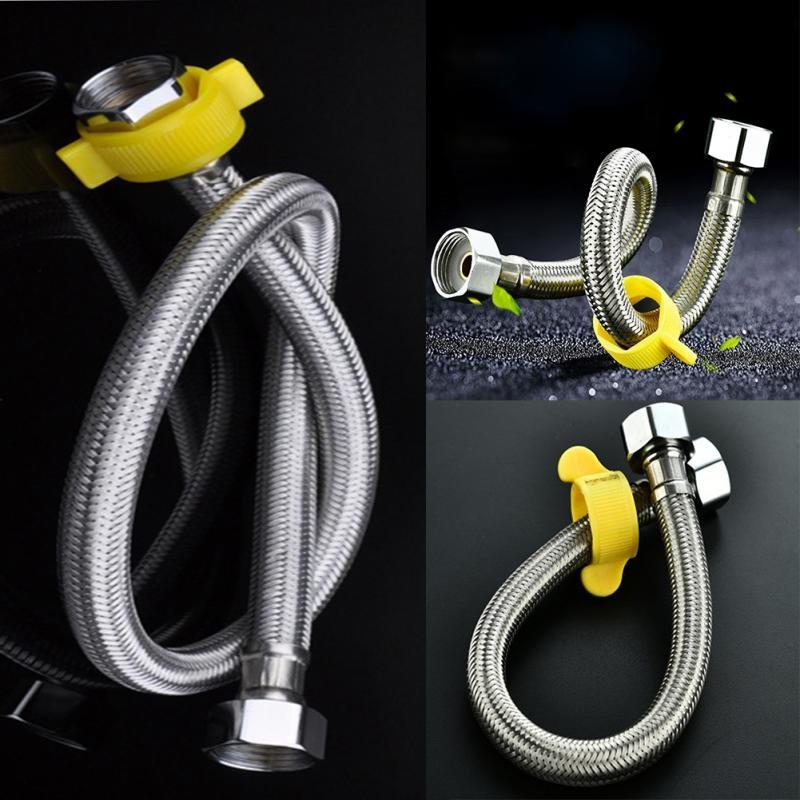 New 304 Stainless Steel Shower Hose Flexible Bathroom Water Pipe Silver Color Common Pumbing Hoses Bathr