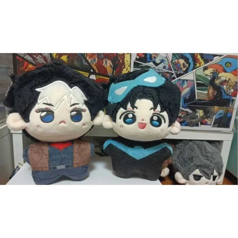 Anime Bat Man 10 Cm Mini Doll Star Idol Fans Doll Red Hood Nightwing Dick Grayson Jason Tod Attribute Printed Cotton Doll Gift
