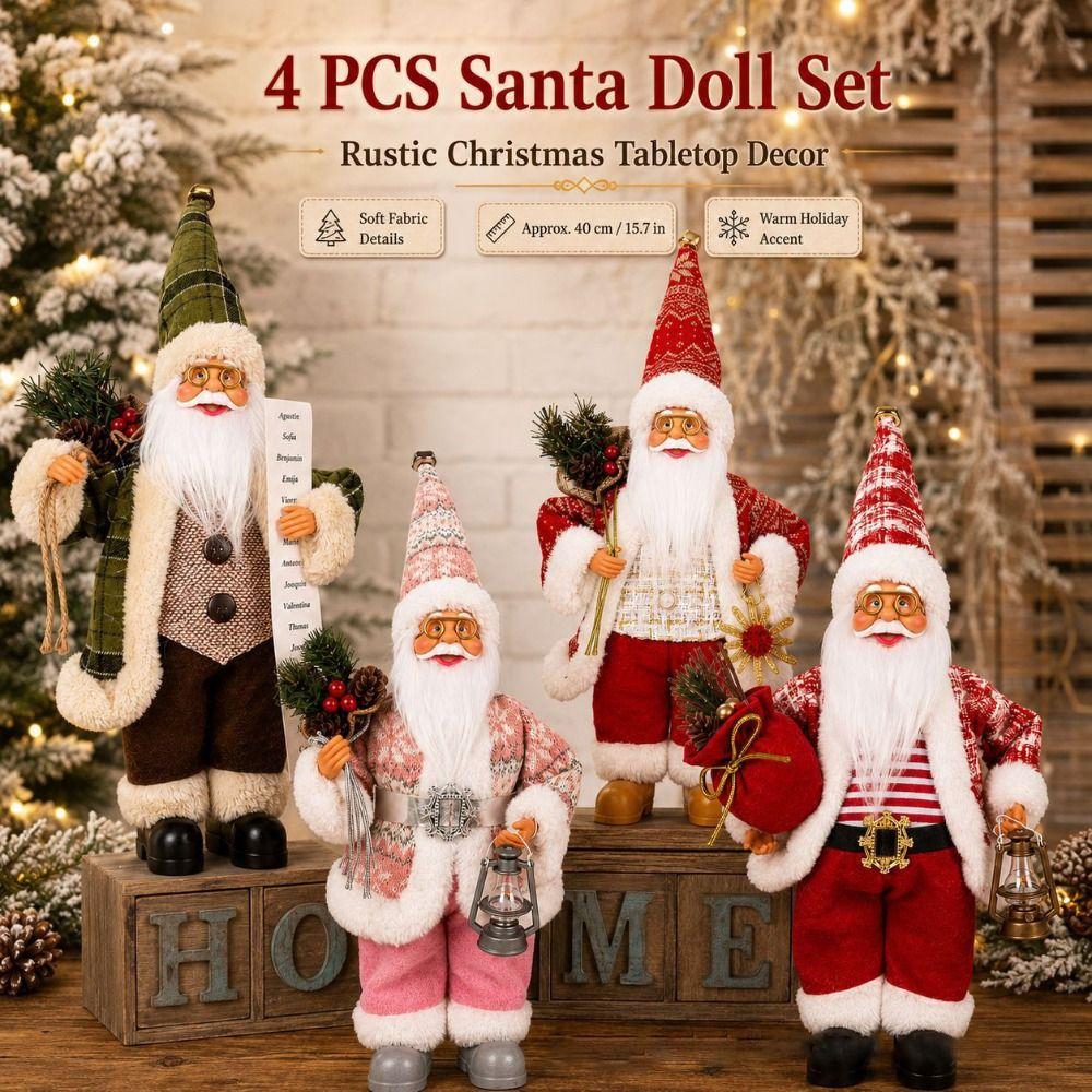 40cm Christmas Santa Doll Window Display Decor Christmas Figurine Christmas Home Decor