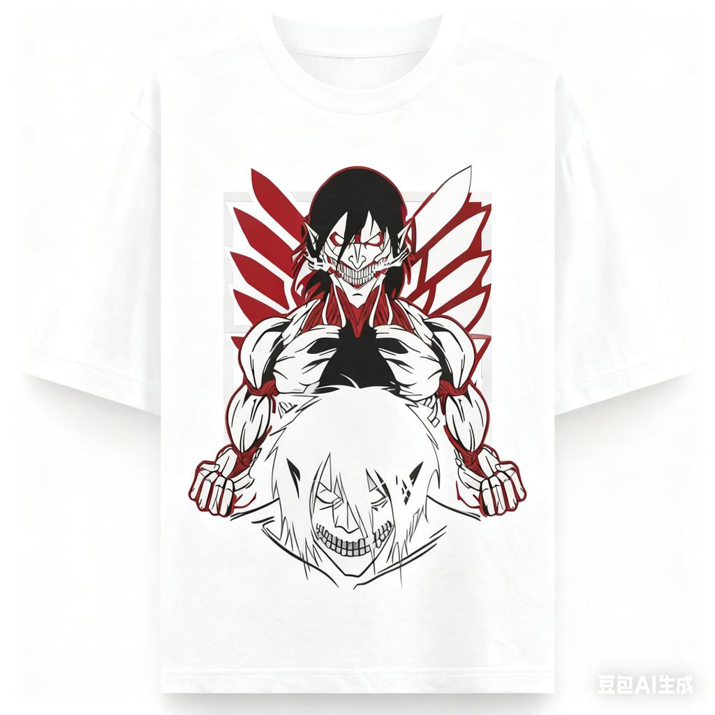 Attack on Titan Anime Eren Jaeger Printing Oversized Cotton Tshirt Men and Women Harajuku Casual Summer Absorb Sweat Tshirt