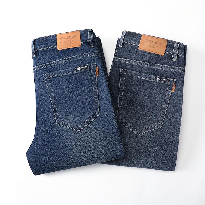 2025 Autumn/Winter Men's High-End Loose Straight Leg Jeans - Casual High-Waisted Pants