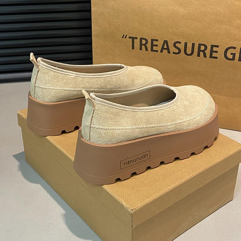 TUINANLE Thick-Soled Women's Platform Loafers Women Suede Loafers Casual High Heels Sneakers Shoes