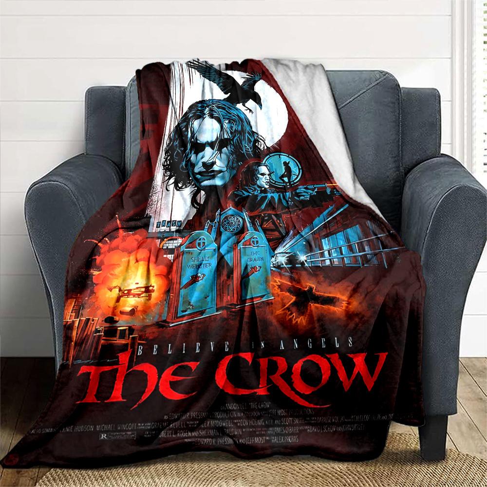 1pc The Crow Raven Throw Blanket Soft Flannel, Cozy All Season Polyester Perfect for Home, Office