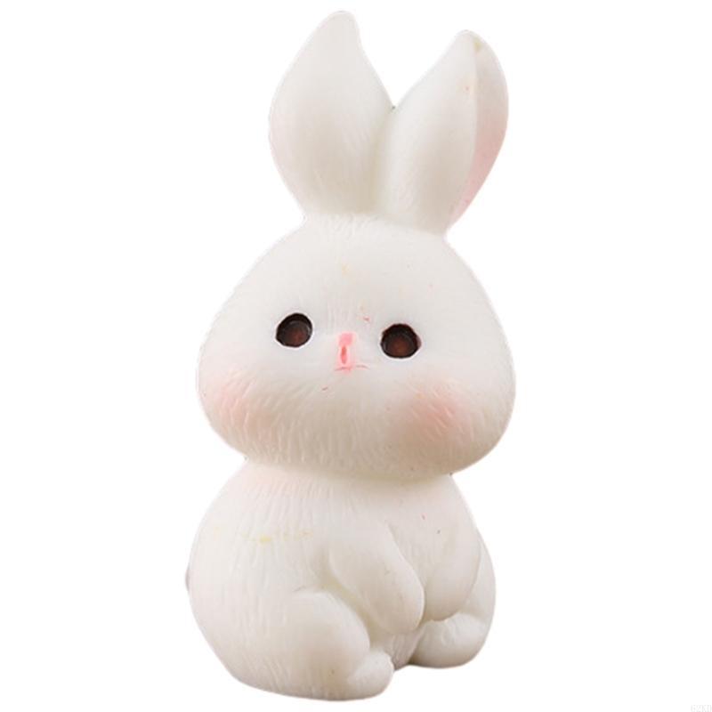 62KD Easter Rabbit Figurine Miniatures Ornament for Home and Shop Decorations