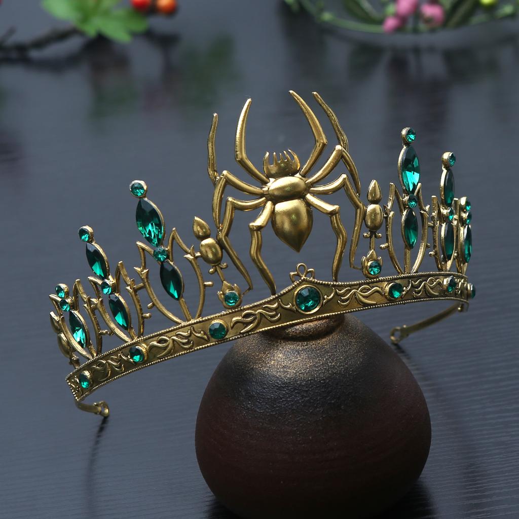 Theme party Halloween funny alloy rhinestone crown unisex hair accessories crown girl gift spider crown
