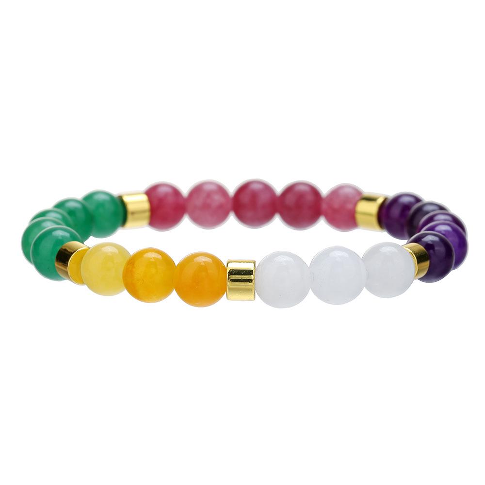 Natural Stone Elastic Bracelet: 8mm Aventurine, Tiger Eye, Amethyst, Garnet Beads