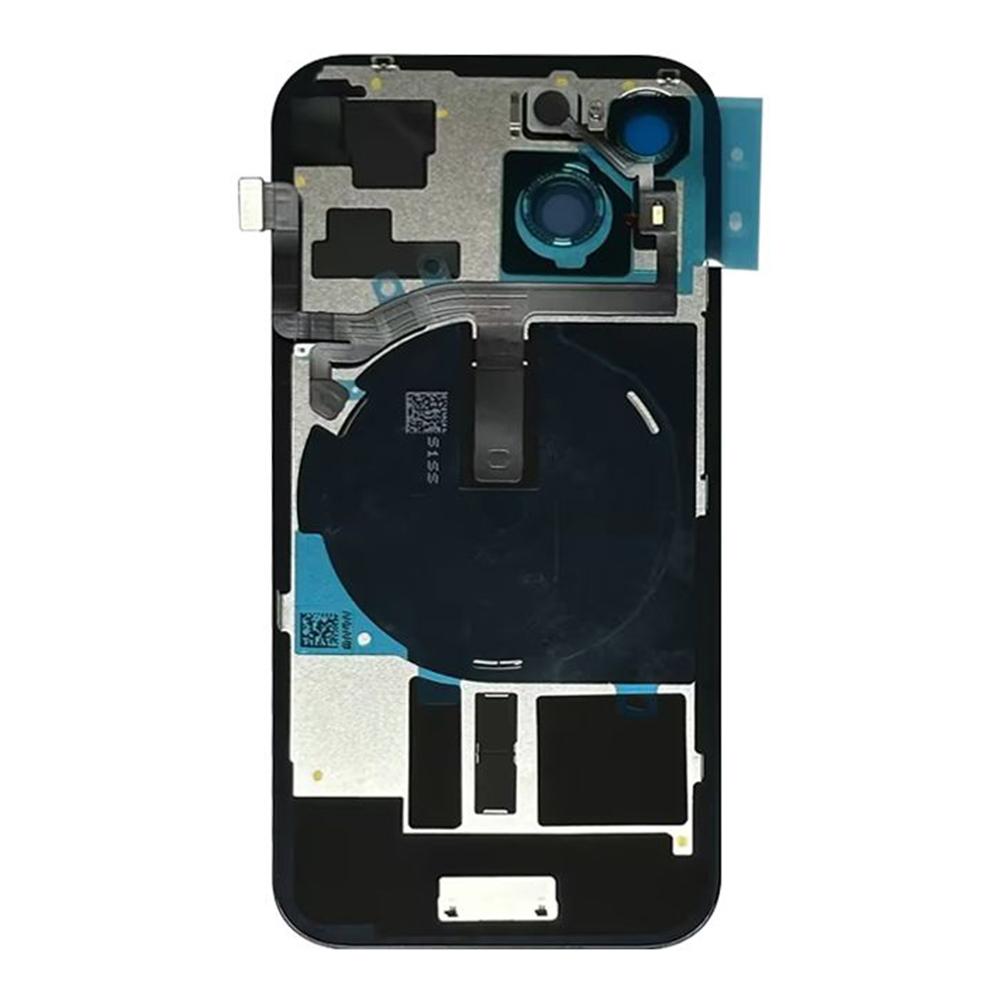 Für iPhone 15 Batteriegehäuseabdeckung + Kameraobjektivabdeckung + Halterung + Kabel für den kabellosen Ladeanschluss