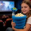Mavi Yılan Patlamış Mısır Kovası Büyük Kapasiteli Taşınabilir 3D Baskılı Yeniden Kullanılabilir Patlamış Mısır Atıştırmalık Kasesi Kabı Çizgi Film Hayranları Koleksiyonluk Hediye