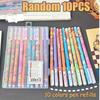 10 PCS Cartoon Capybara 10 Colors-Ink Pen 0.38mm  Neon Glitter Markers Drawing Card Back School Handmade Doodle Drawing Taking Notes In Class