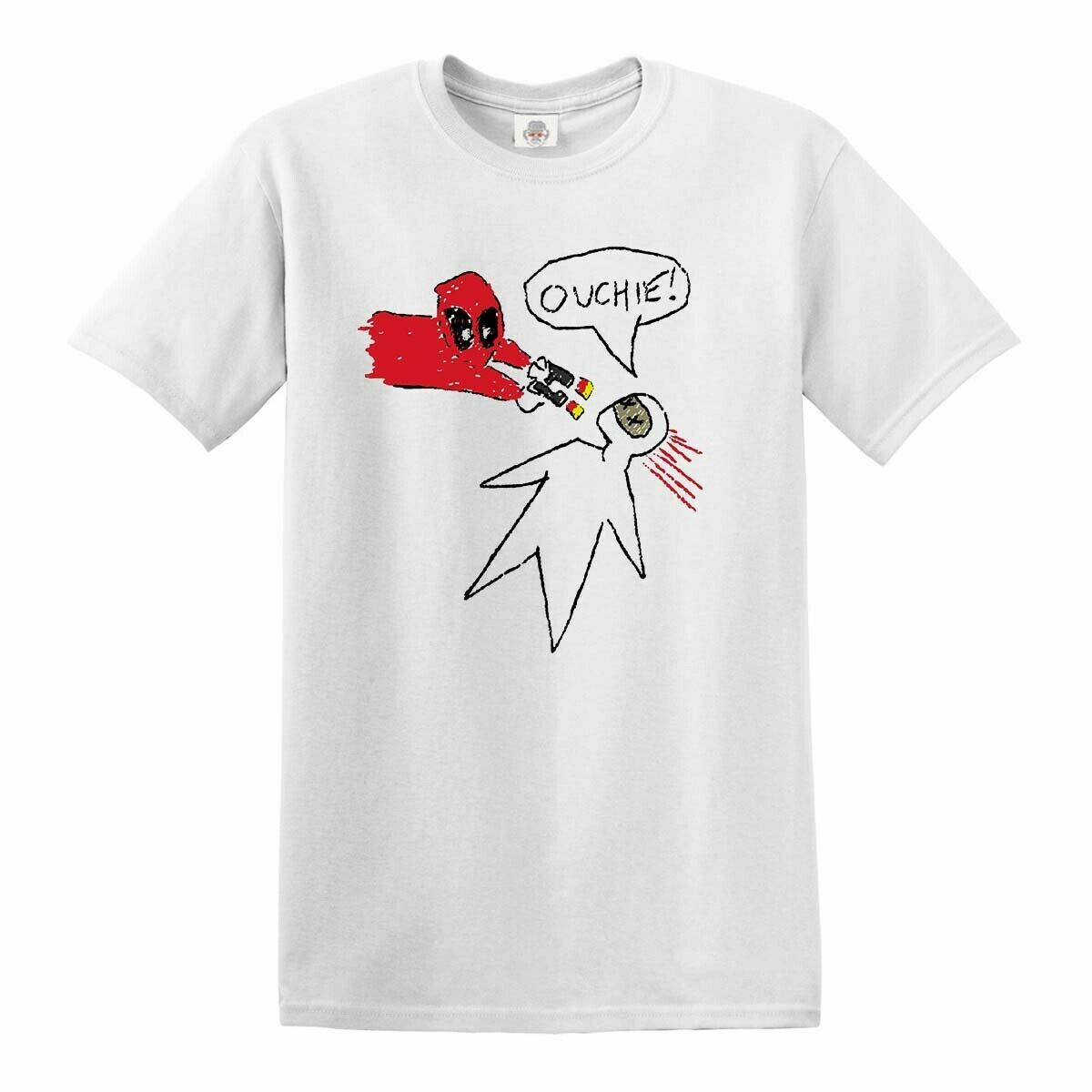 Ouchie! T-Shirt Mens Womens Tees Top - Sketch Drawing Wade Wilson Francis Inspired Fan Mens Top 2XL