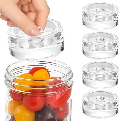Transparent Wide Mouth Mason Jar Lid Heavy Sealed Storage Container Lid Kimchi Making