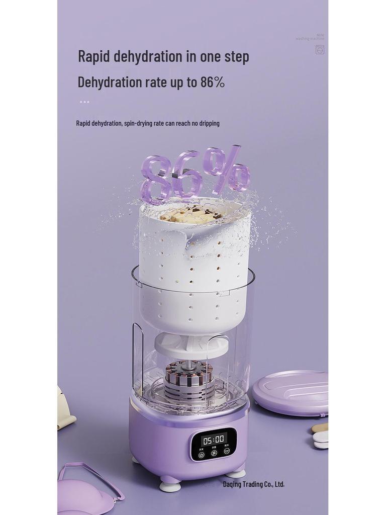 Portable Wireless Mini Washer with Wash & Dehydrate Functions for Underwear, Socks, and Small Items
