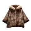 High-End Maillard-Style Plaid Cape Shawl Coat for Women, Petite Sizes - Fall/Winter 2026 Edition