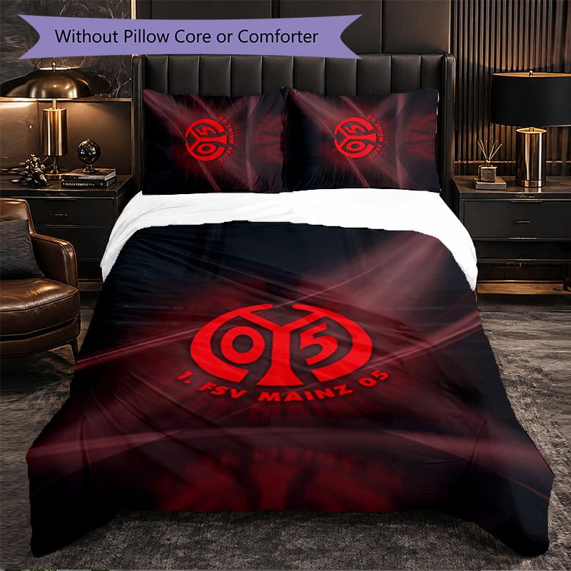 Mainz FC Themed Bedding 3Pcs Duvet Cover Set Decorative Bed Linen For Teen Room Home Decoration