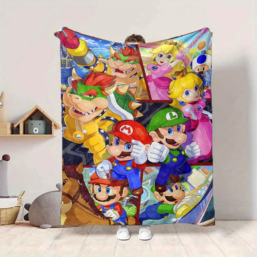 1 Stück Mario Luigi Weiche & Warme Flanelldecke, Mehrzweck-Kuscheldecke für Couch, Sofa, Büro, Bett, Camping, Reisen