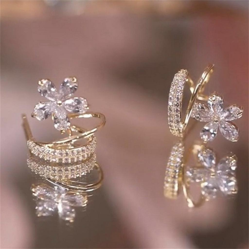 Flower U Shaped Earrings With Versatile Temperament, Women's Earrings And Earrings