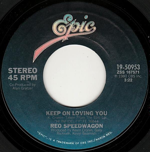 

7inch Record REO SPEEDWAGON - Keep On Loving You 1950953 Epic 1980 US Rock Used