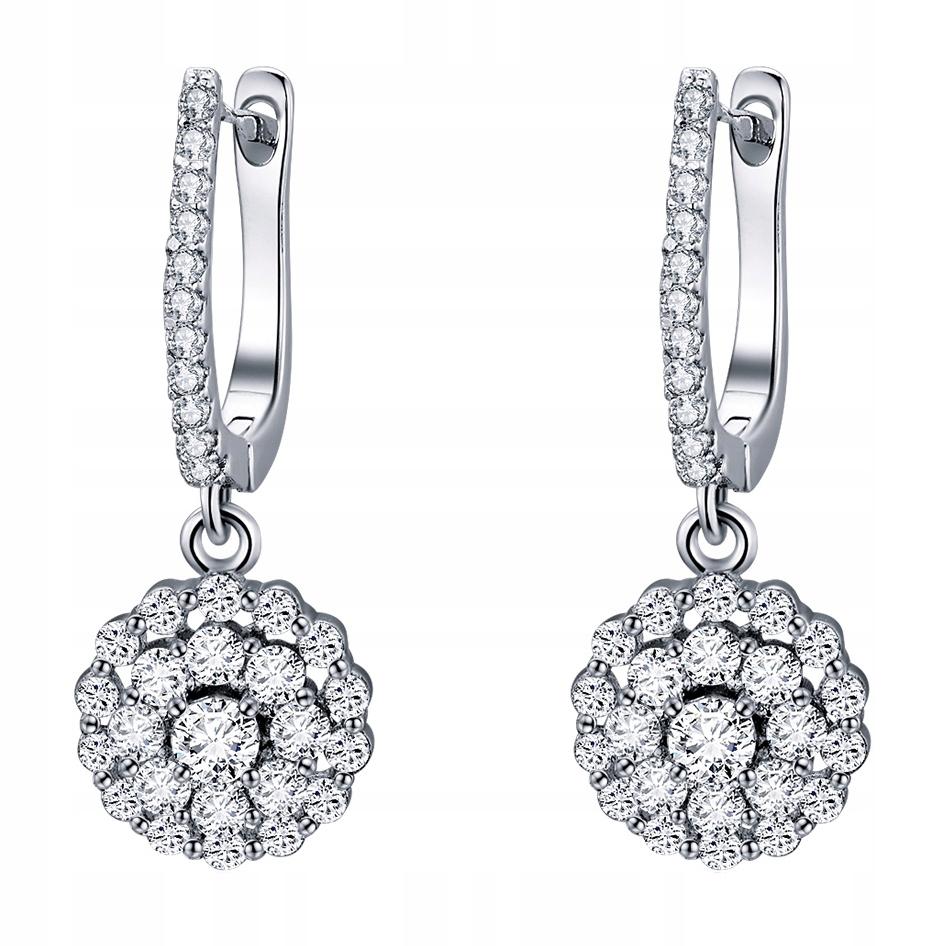 Elegant S925 Earrings With Large English Zircon, Long Hanging