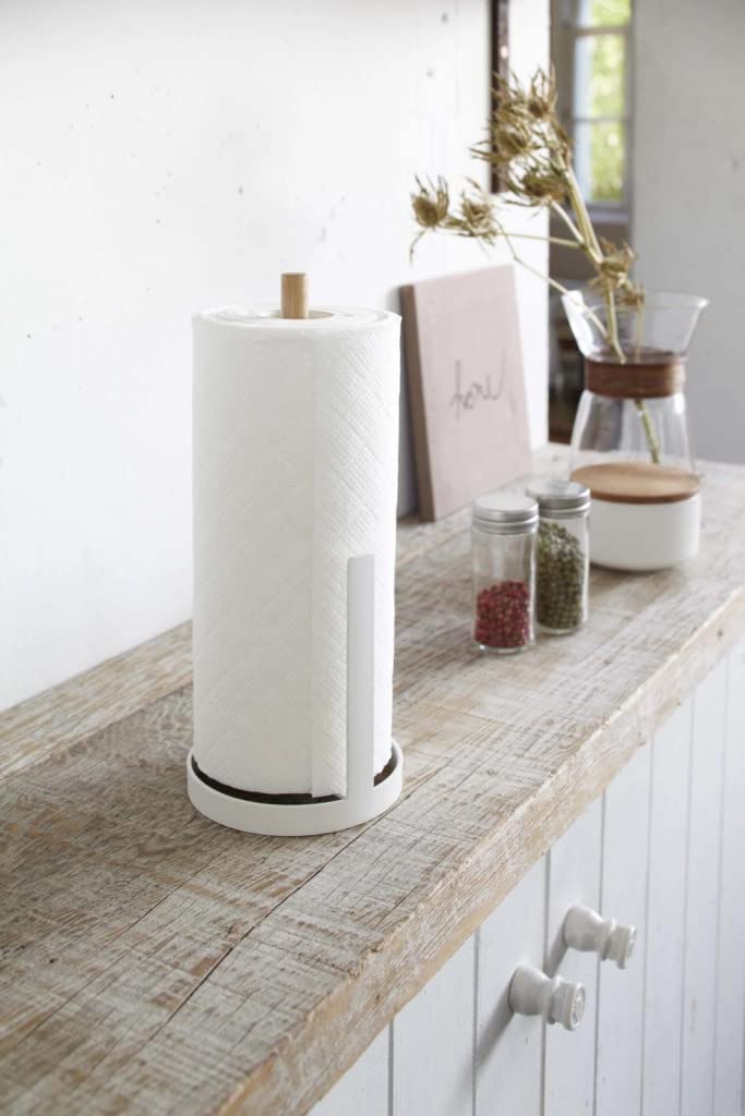 Yamazaki Jitsugyo Kitchen Paper Holder White W11 X D11 X Tosca 7819 Approx. H26.5cm