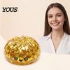 Wealth Attraction Decor Gold Foil Steamed Bun Squeeze Stress Ball, Cute Food Shape Fidget Fun Ball Toy for Anxiety Relief, Soft Elastic Maltose
