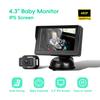 Car Rear Baby Monitor 4.3'' Car Monitor With Camera Night Vision Wide-Angle Real-Time Baby Monitoring Stable Mounting