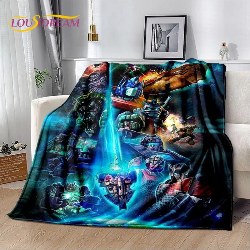 HD Cartoon T-Transformers  Autobots 3D Soft Blankets,Keep Warm Throw Blanket for Picnic Beds Sofa Home Bedroom Gifts Kids Hiking