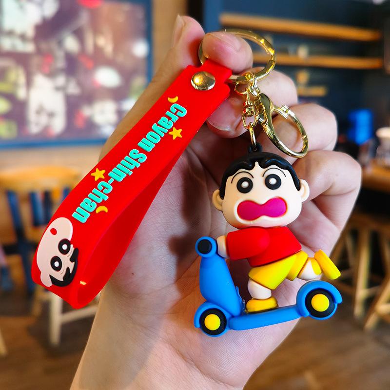 Crayon Shinchan Keychain Shinchan Key Ring Basketball Wall Sticker Cartoon Merchandise Shinchan's Daily Gift Y2k Fashion Toys