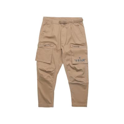Li Ning Bad Five Pletené nohavice s cargo vreckami pre mužov Khaki AKXP309-1