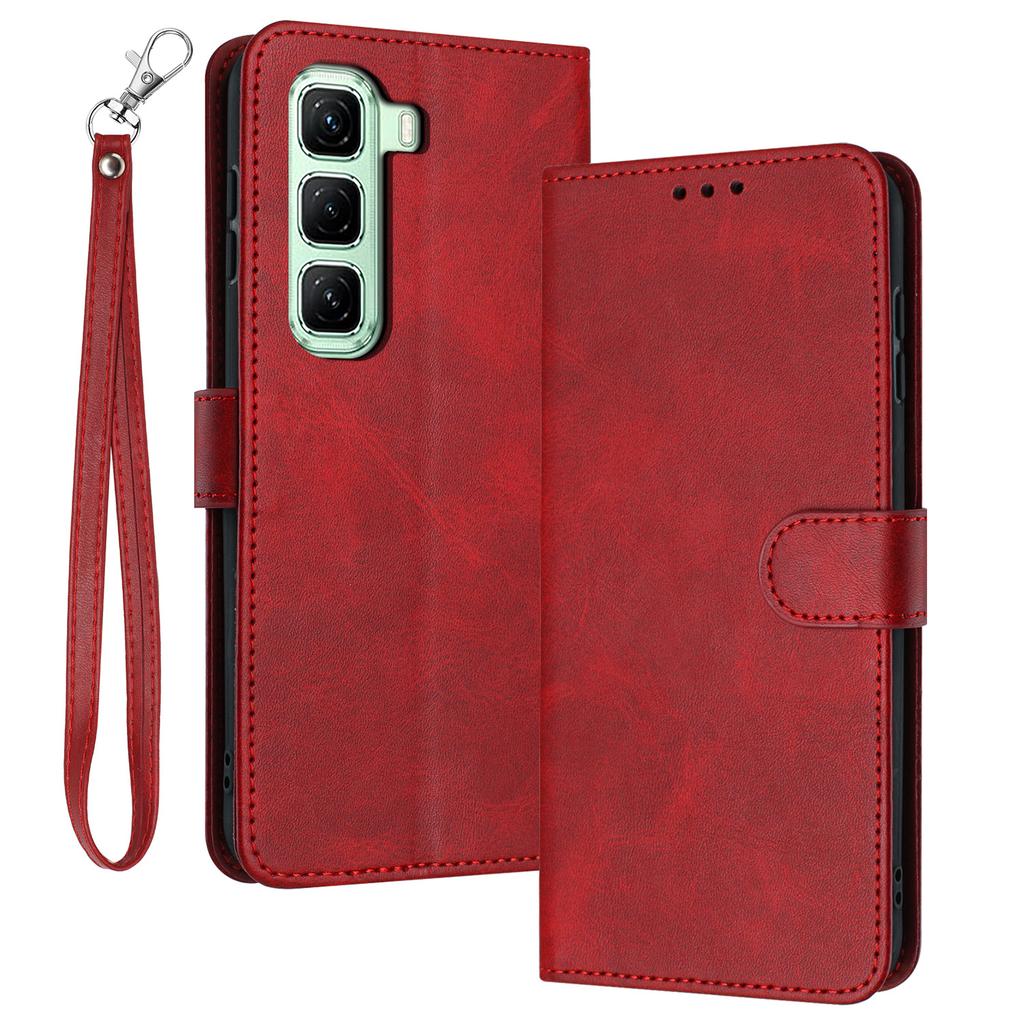 For Infinix Hot 50 Pro 4G Case Flip Stand PU Leather Wallet Phone Cover Calf Texture
