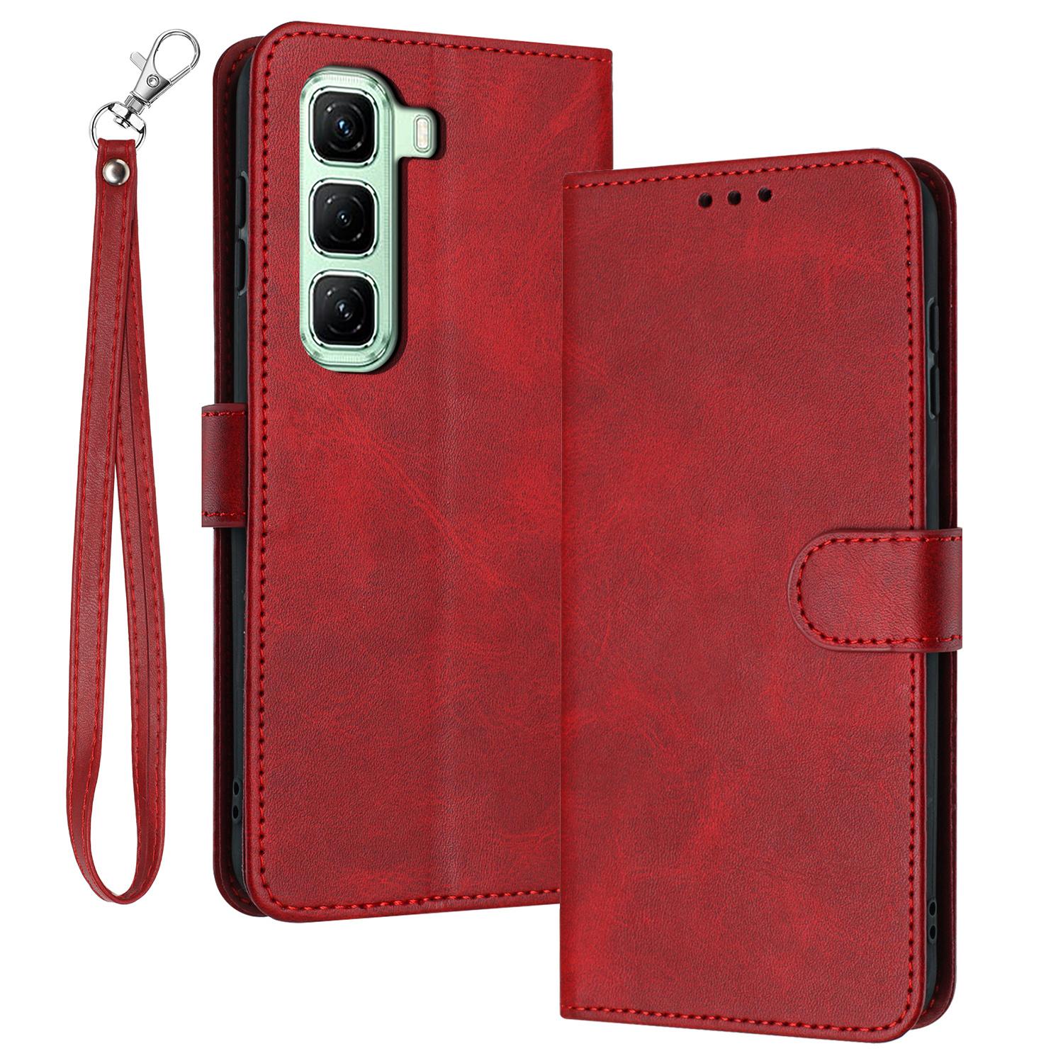 

For Infinix Hot 50 Pro 4G Case Flip Stand PU Leather Wallet Phone Cover Calf Texture A