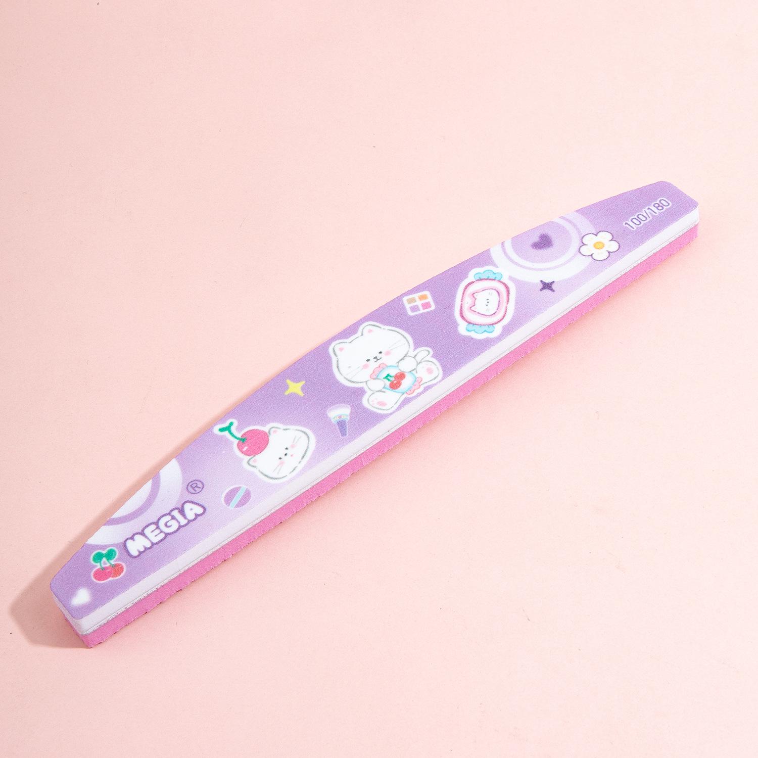 

Преміальний пилочка для нігтів: Миюча, Високоякісна Губка з Наждачним Папером у Формі Півмісяця для Шліфування та Полірування Half-Moon фіолетовий