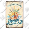 Putuo Decor Beach Vintage Tin Signs Plaque Metal Plate Retro Summer Posters Wall Art Decor Seaside Bar House Room Iron Painting