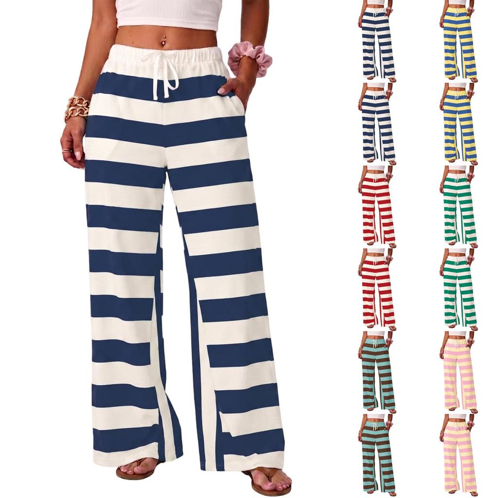 Women's Cute Casual Striped Sweatpants, Versatile Pants for Home, Outdoor and Everyday Use