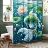 Lotus Fishes Pattern Bathing Curtain  Bathroom Shower Curtain Waterproof With 12 Hooks Home Deco Free Ship
