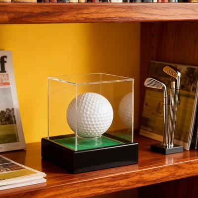 Golf Ball Display Case Memorabilia Stand Protective Transparent Storage Box