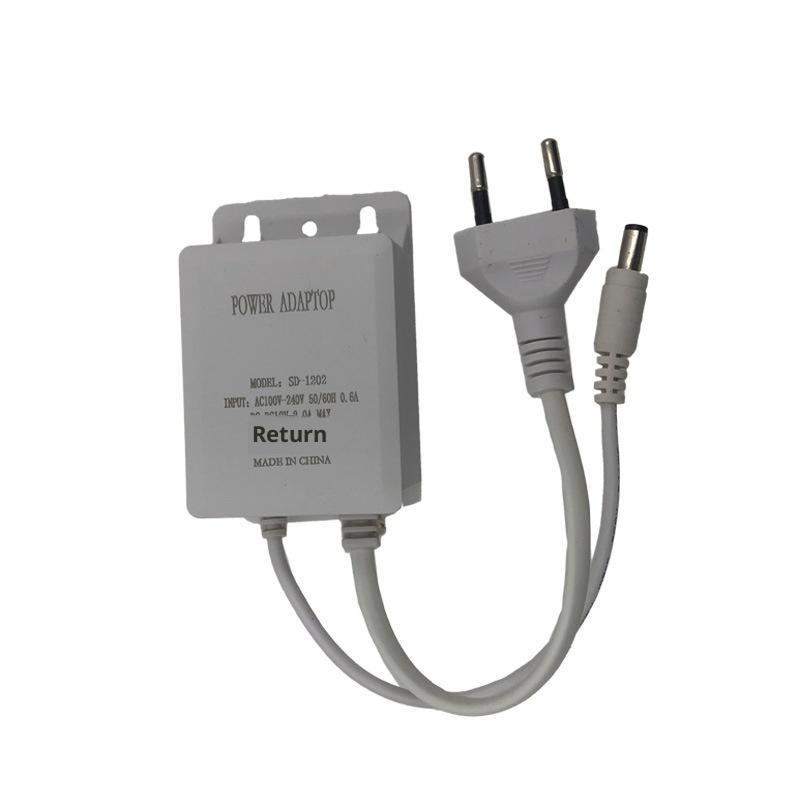 

Single-Pack, Water-Resistant Black DC12V 2A Power Adapter for CCTV Security Camera, EU/US Plug, with AHD Camera Charger