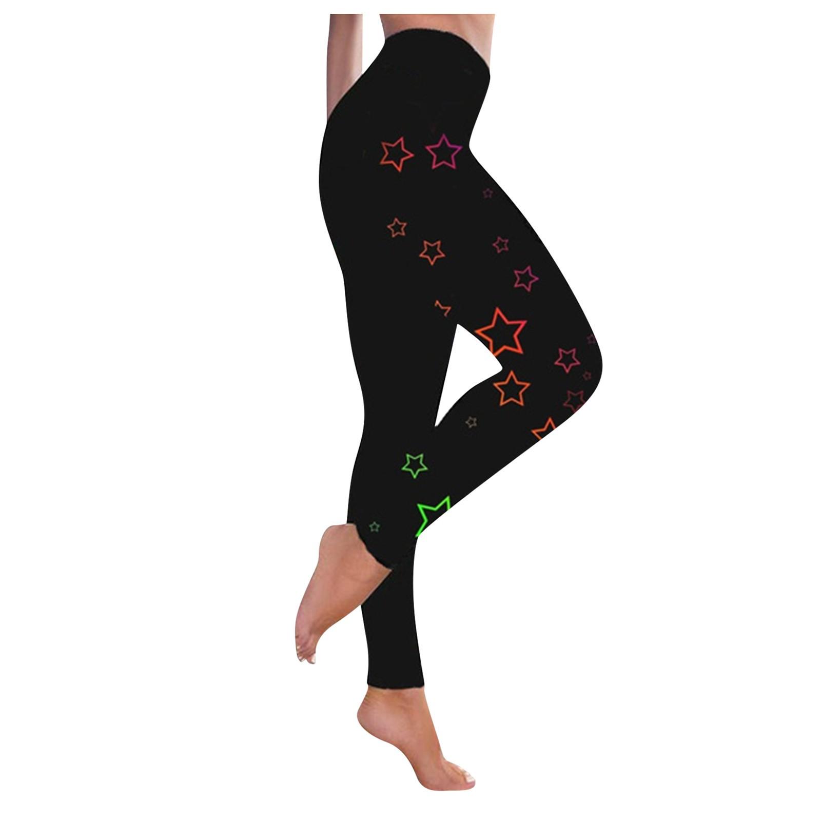 

Women Fashion Print Yoga Pants Plus Size Casual High Waist Sport Pants M чёрный