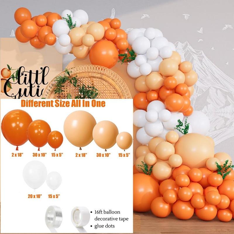 Autumn Balloon Set Orange Balloon Chain Birthday Party Arch Scene Atmosphere Birthday Arrangement
