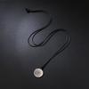 Vintage Round Leather Cord Pendant Necklace With Unique Fingerprint Design Bohemian Statement Jewelry For Women