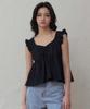 PLUNASTUDIO Lace String Top Black