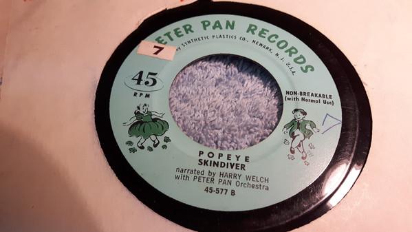 

7inch Record HARRY WELCH - Popeye - Skindiver 45577 Peter Pan Recor US Children s Used