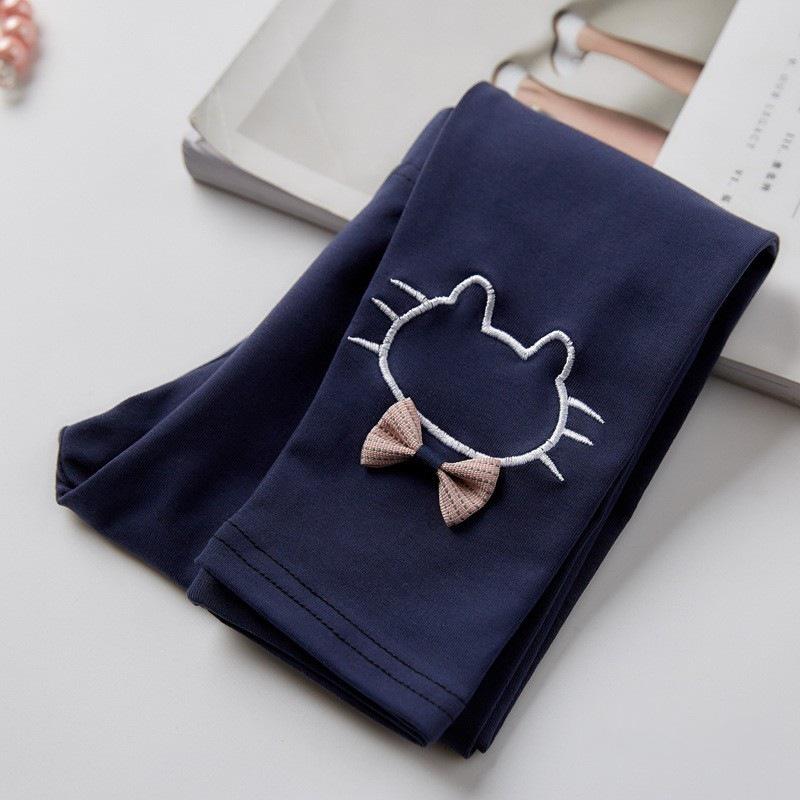 Trendy Girls' Cartoon Cropped Leggings for Spring & Autumn