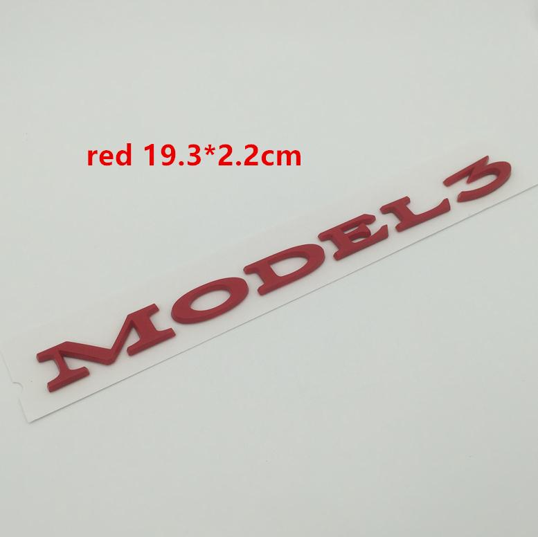 1pcs 3D ABS for Tesla Model 3 car Letter Front Hood Head Bonnet Emblem Rear Tail Trunk Sticker Badge Decal styling Accessories