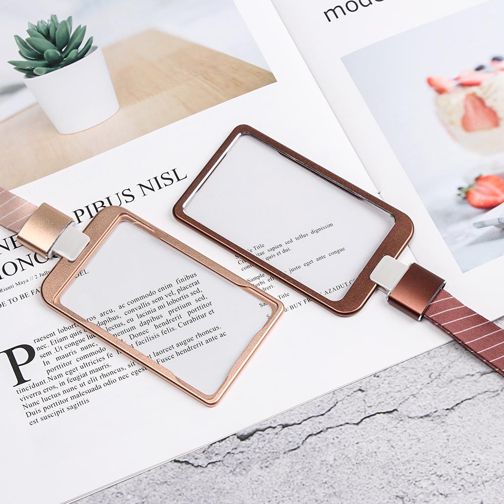 Unisex with Lanyards Waterproof ID Card Case Badge Holder Credit Card Holder School Office Supplies