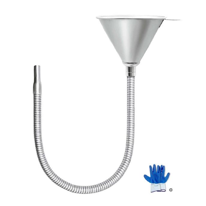24.8 Steel Bendable Universal Spout Funnel With Filter For All Automotive Oils, Flexible Long Funnel For Transmission Fluid, Diesel Fuel And Other